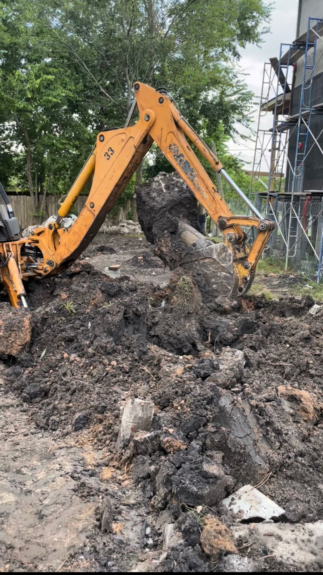 Excavation underway on a BEDDIEO Houston lot
