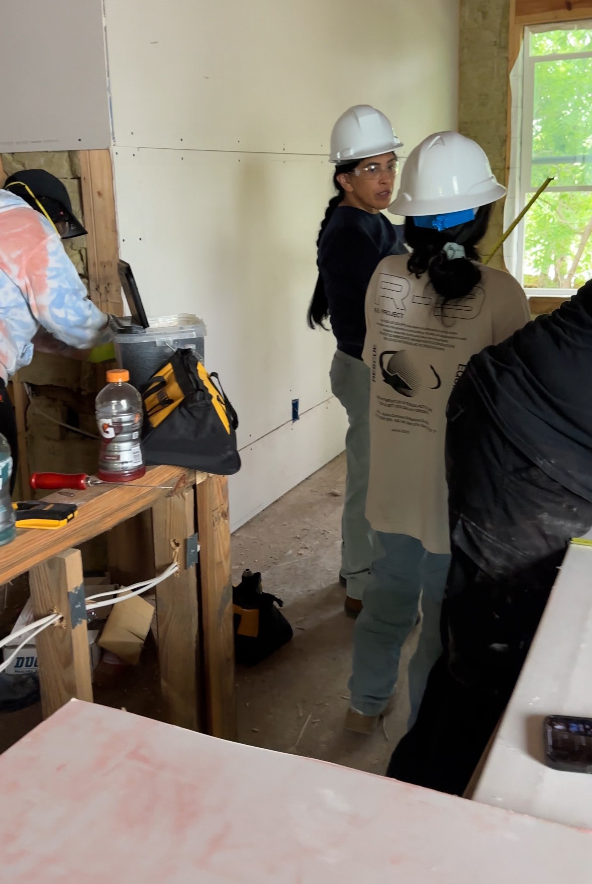 Carpentry apprentices on a Houston BEDDIEO job site